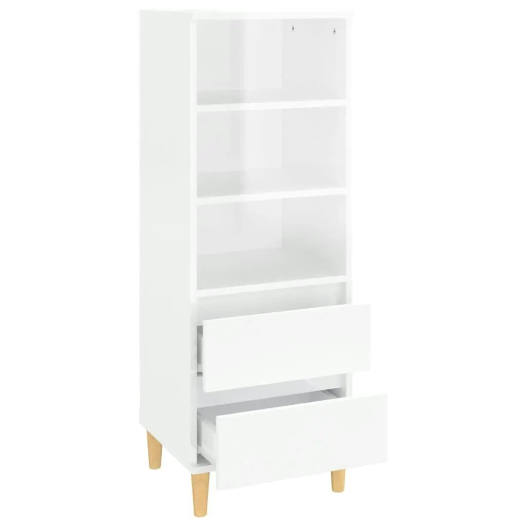 Highboard High Gloss White 40x36x110 cm Engineered Wood 821238