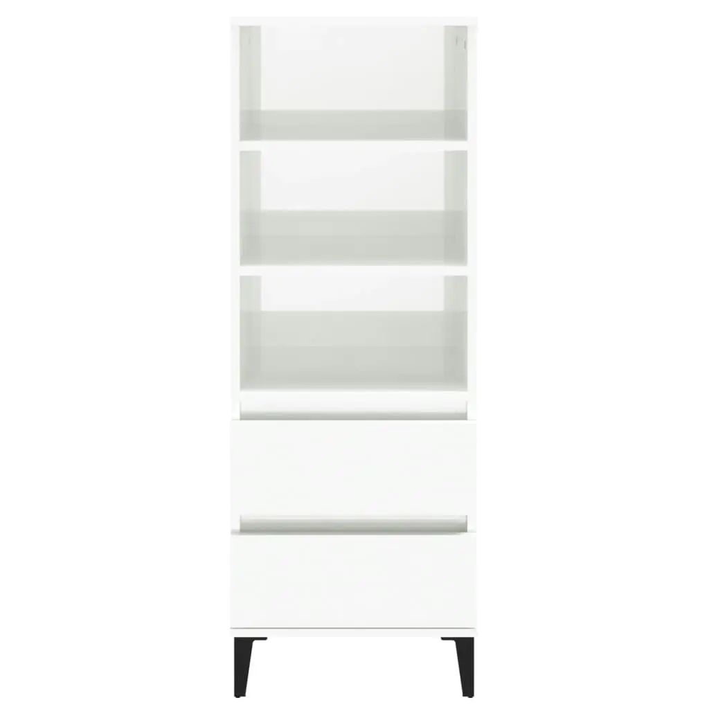 Highboard High Gloss White 40x36x110 cm Engineered Wood 821246