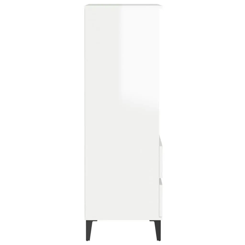 Highboard High Gloss White 40x36x110 cm Engineered Wood 821246