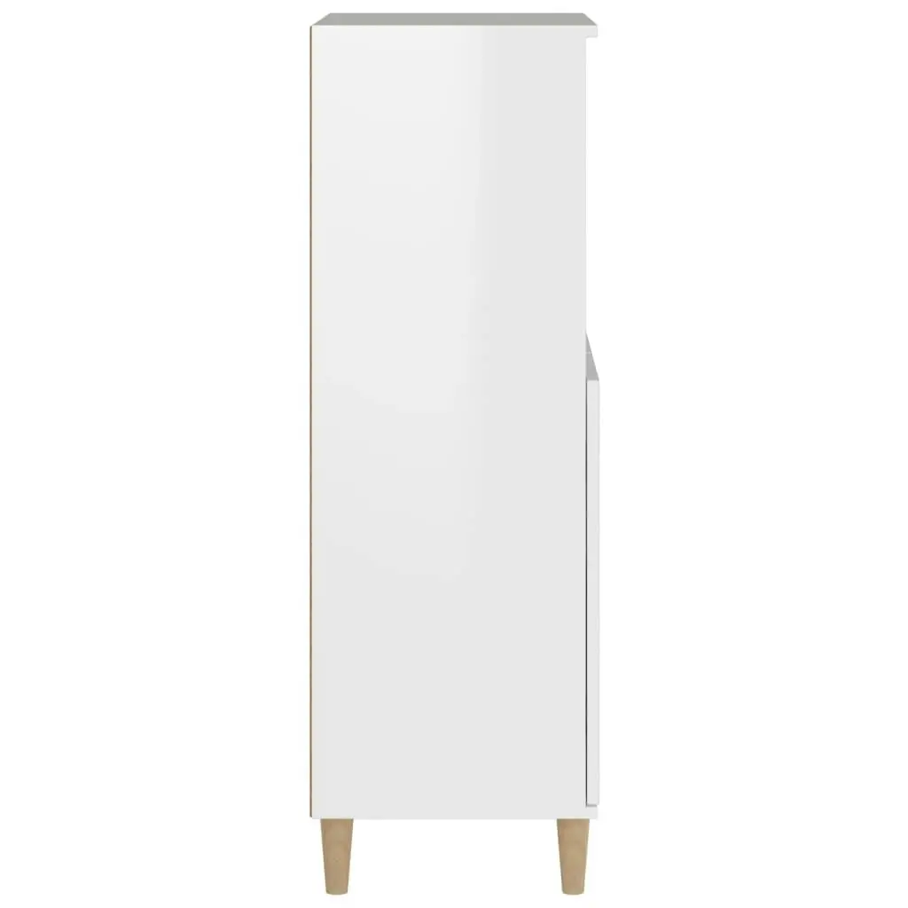 Highboard High Gloss White 60x36x110 cm Engineered Wood 821222