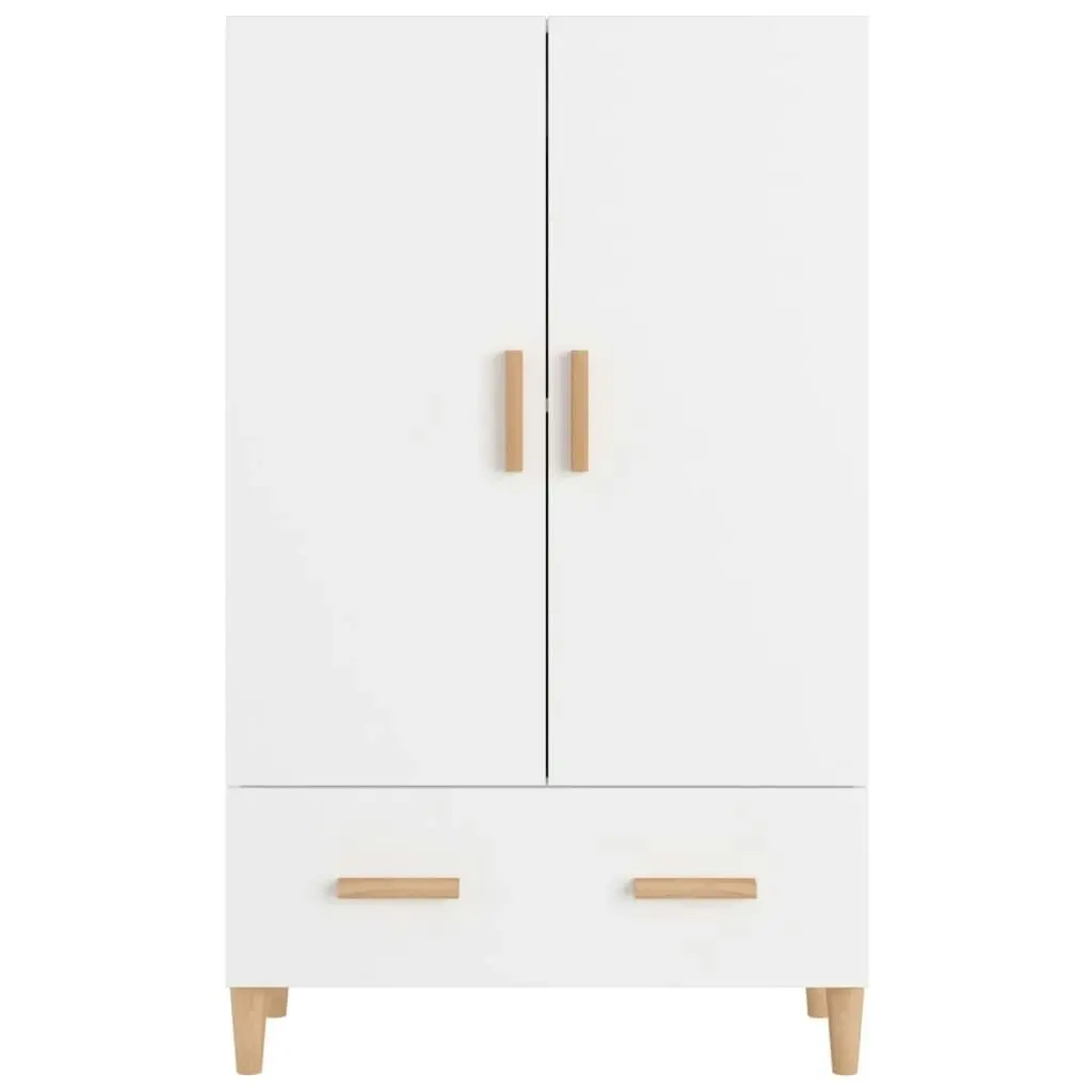 Highboard High Gloss White 70x31x115 cm Engineered Wood 812534