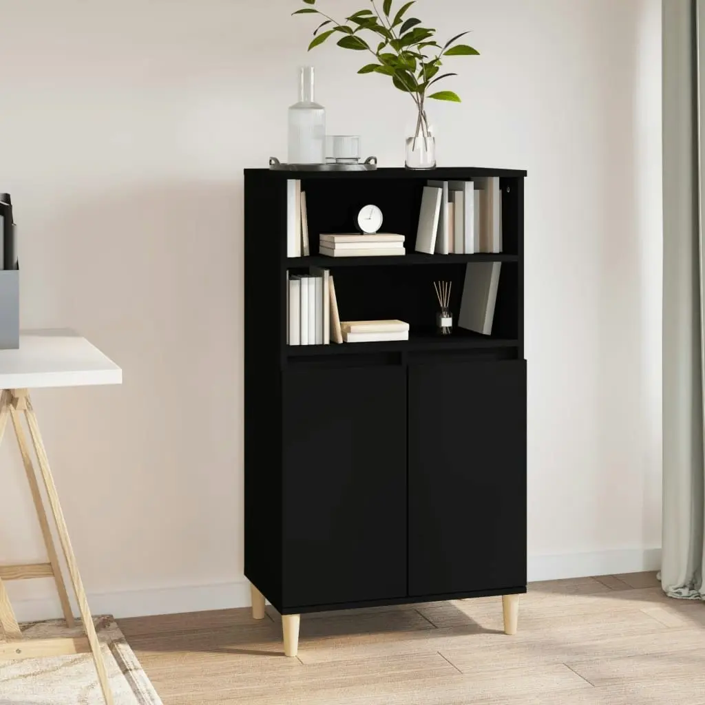 Highboard Black 60x36x110 cm Engineered Wood 821221