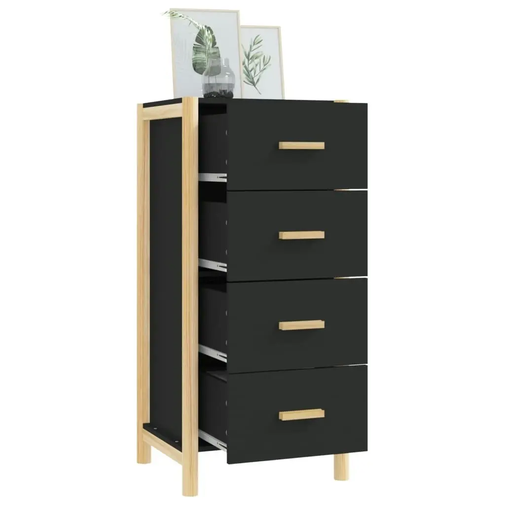 Highboard Black 42x38x90 cm Engineered Wood 345682