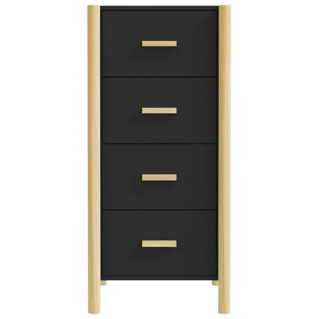 Highboard Black 42x38x90 cm Engineered Wood 345682