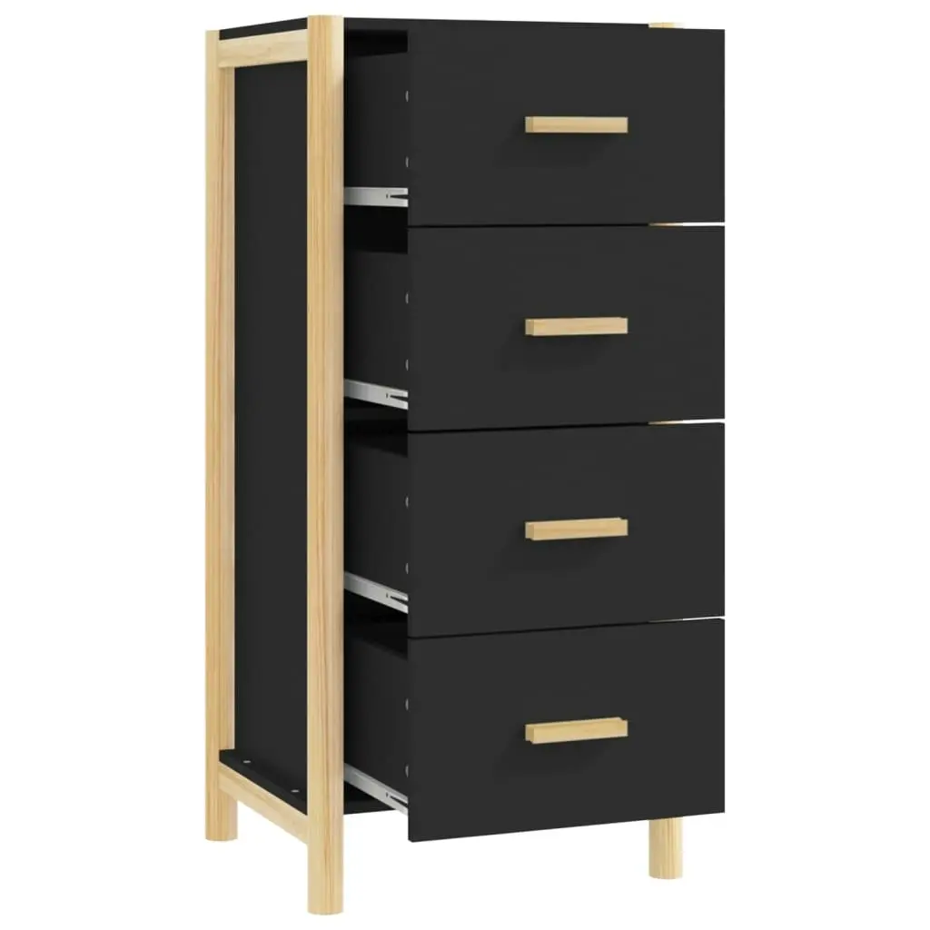 Highboard Black 42x38x90 cm Engineered Wood 345682