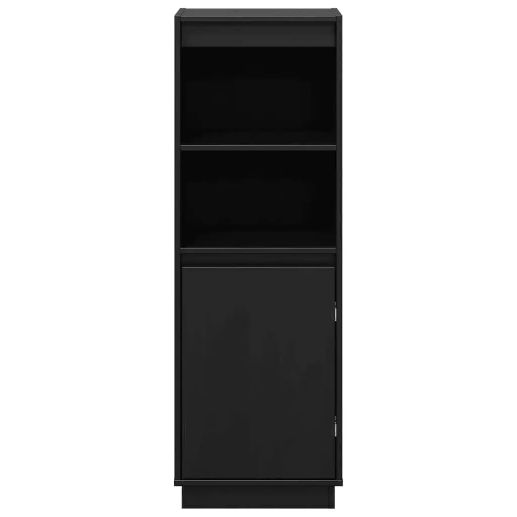 Highboard Black 37x34x110 cm Solid Wood Pine 813519