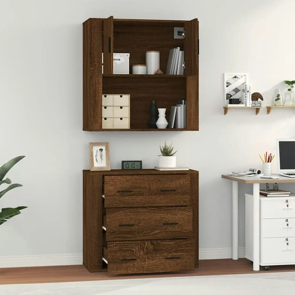 Highboard Brown Oak Engineered Wood 3185390