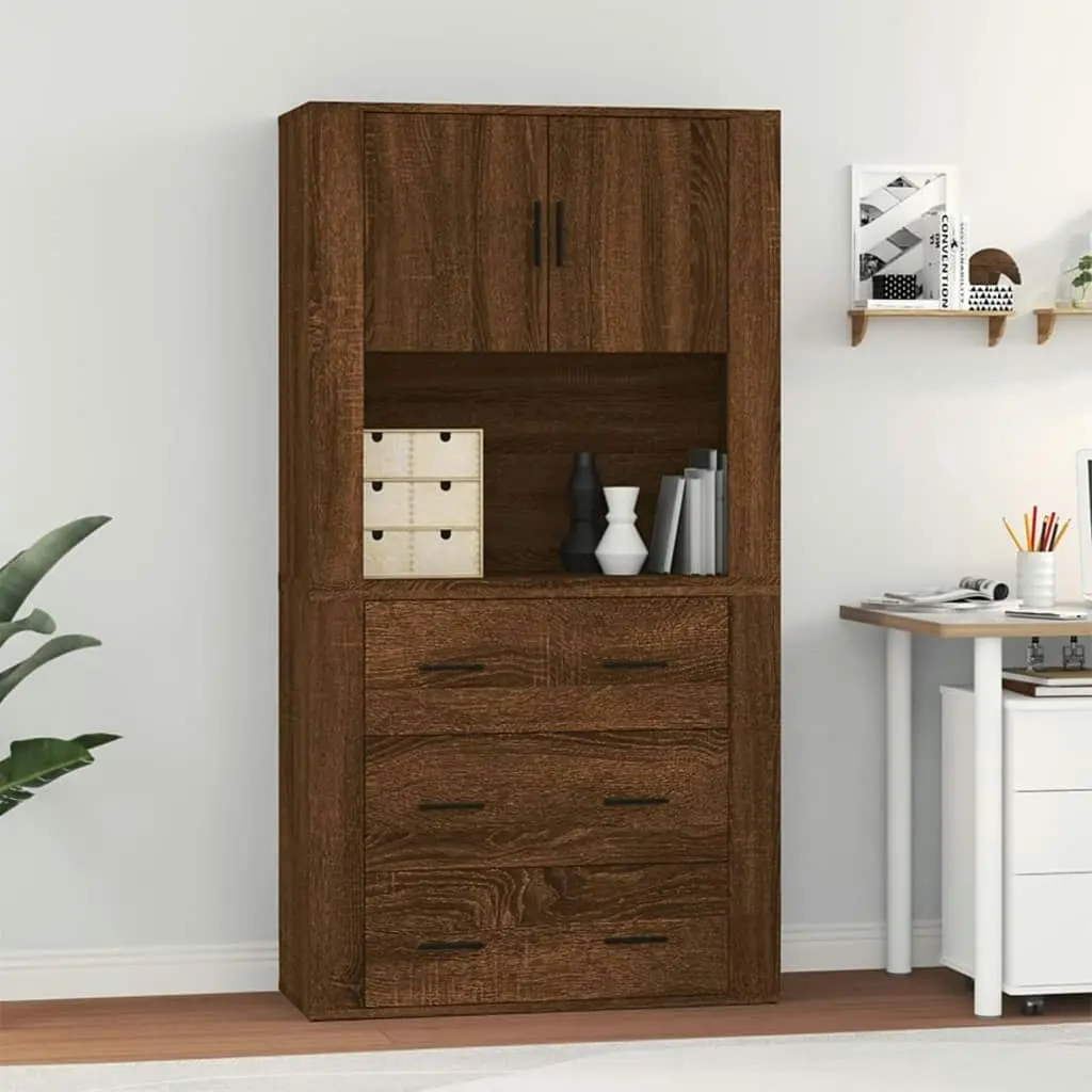 Highboard Brown Oak Engineered Wood 3185390