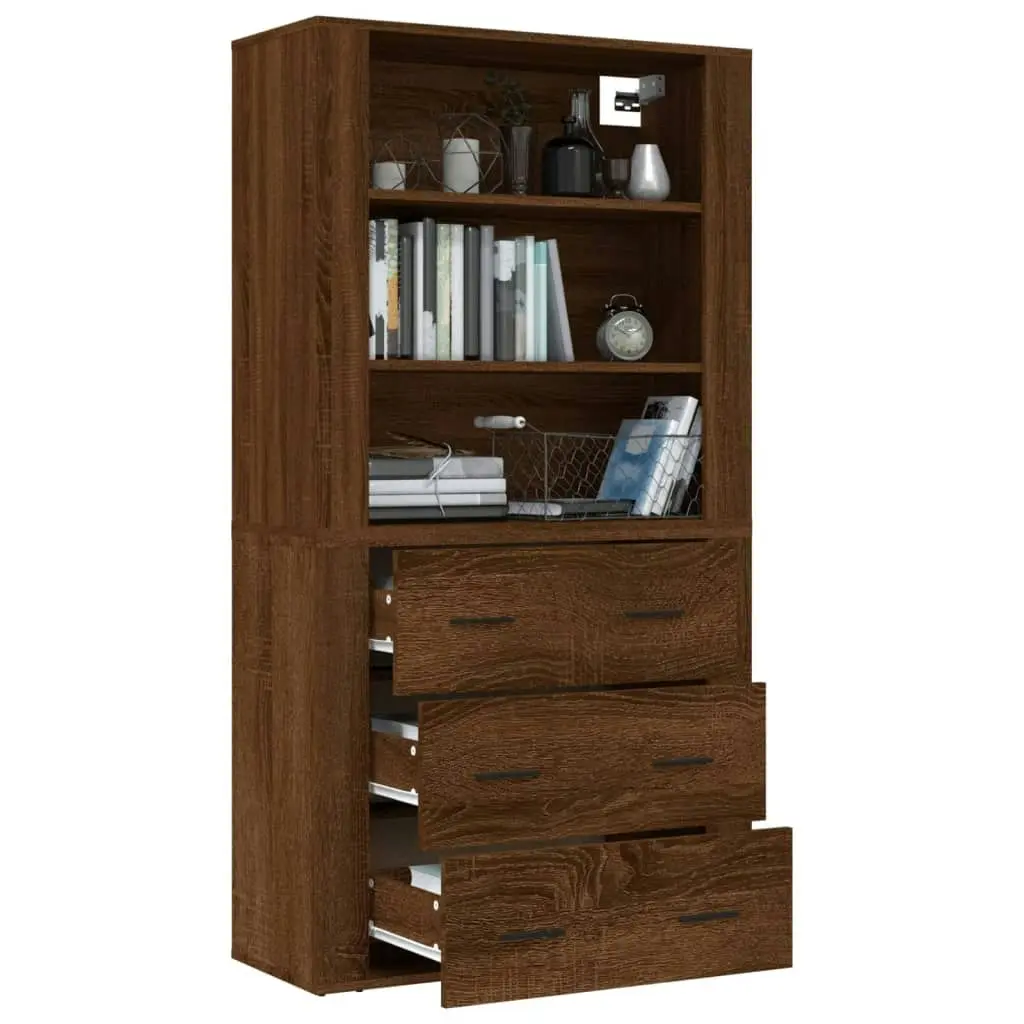 Highboard Brown Oak Engineered Wood 3185398