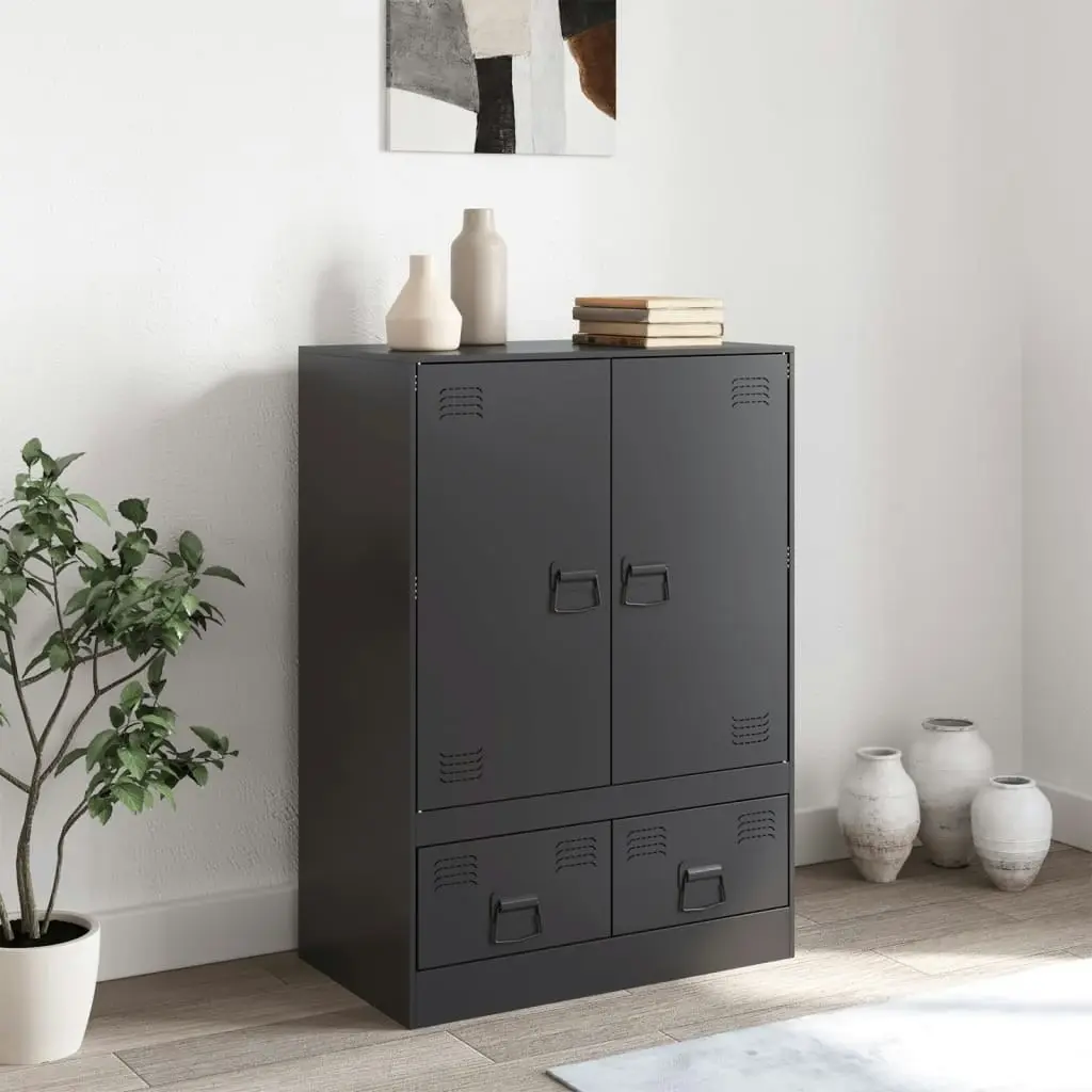 Highboard Black 67x39x95 cm Steel 841805