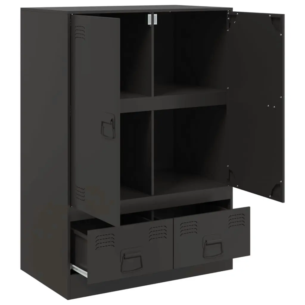 Highboard Black 67x39x95 cm Steel 841805