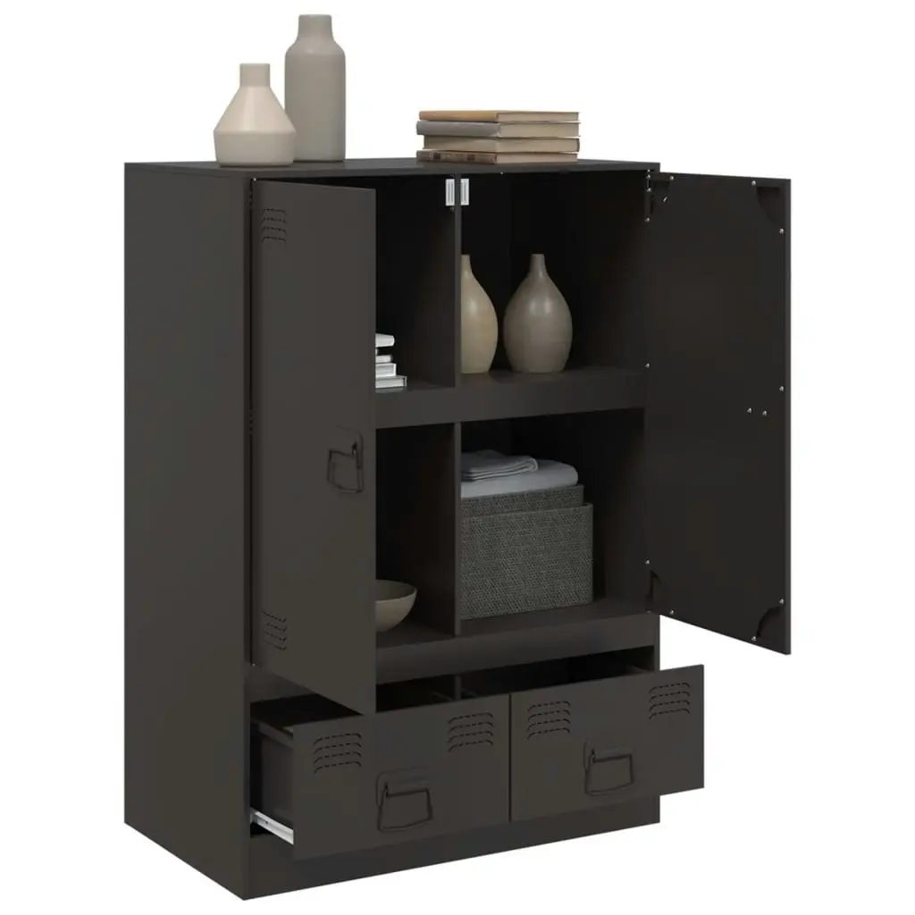 Highboard Black 67x39x95 cm Steel 841805