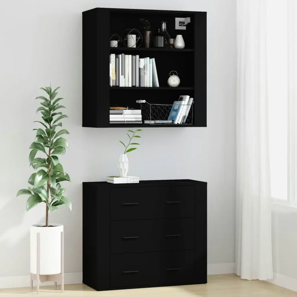 Highboard Black Engineered Wood 3185392