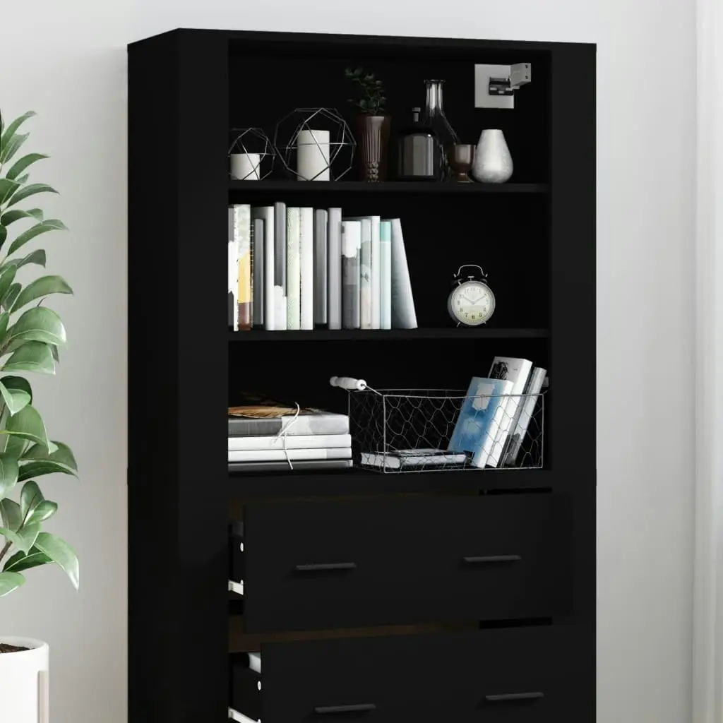 Highboard Black Engineered Wood 3185392