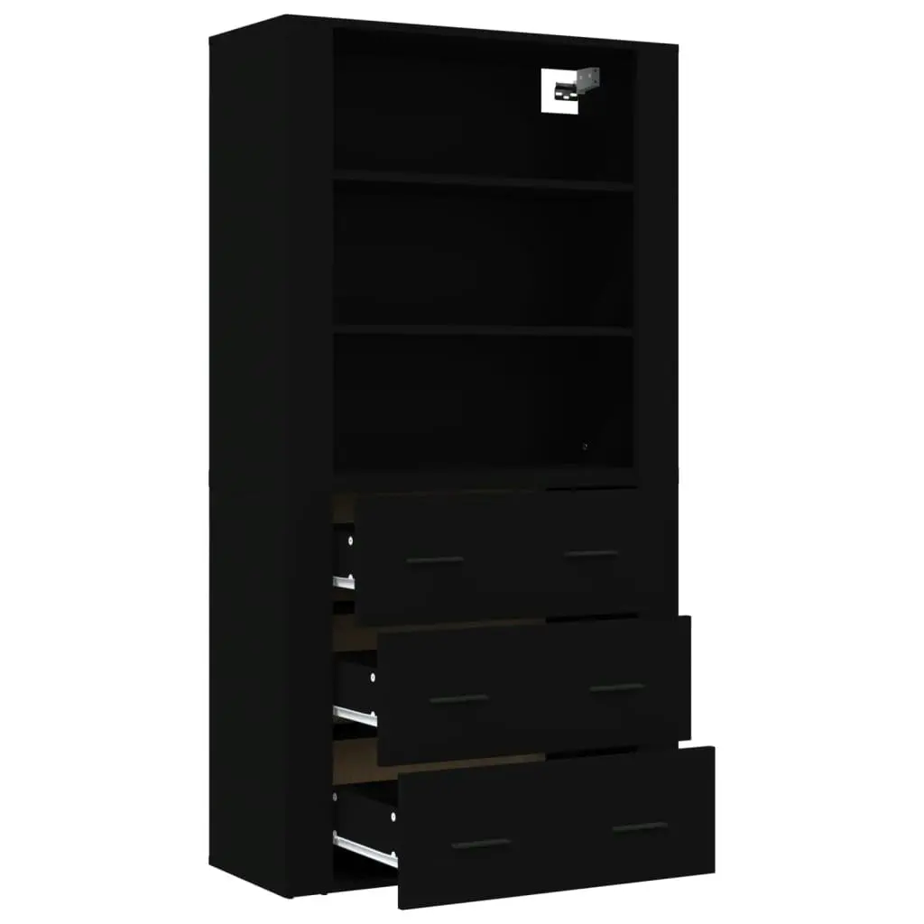 Highboard Black Engineered Wood 3185392