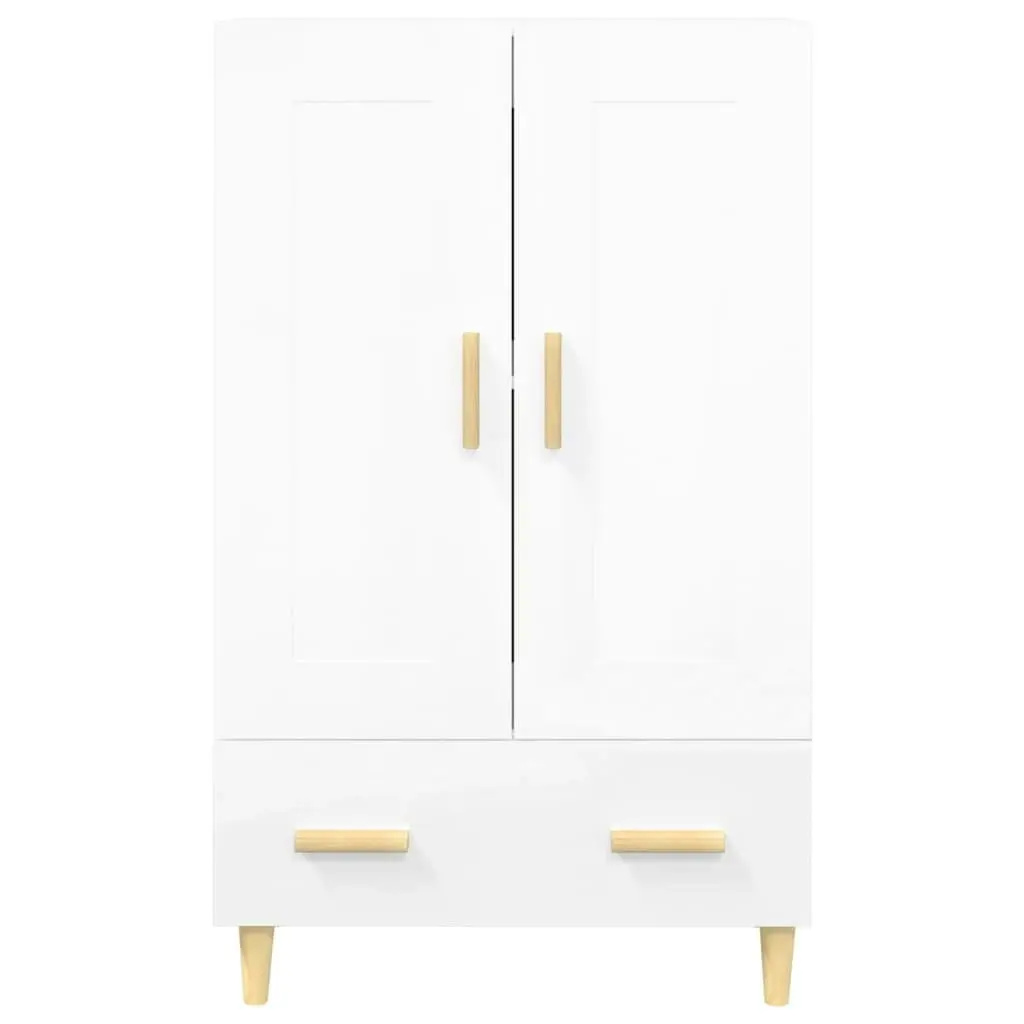 Highboard High Gloss White 70x31x115 cm Engineered Wood 812570