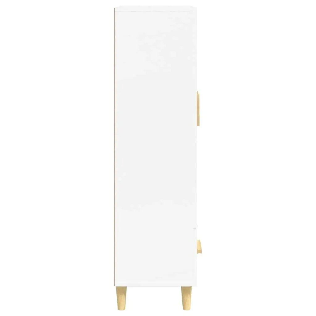 Highboard High Gloss White 70x31x115 cm Engineered Wood 812570