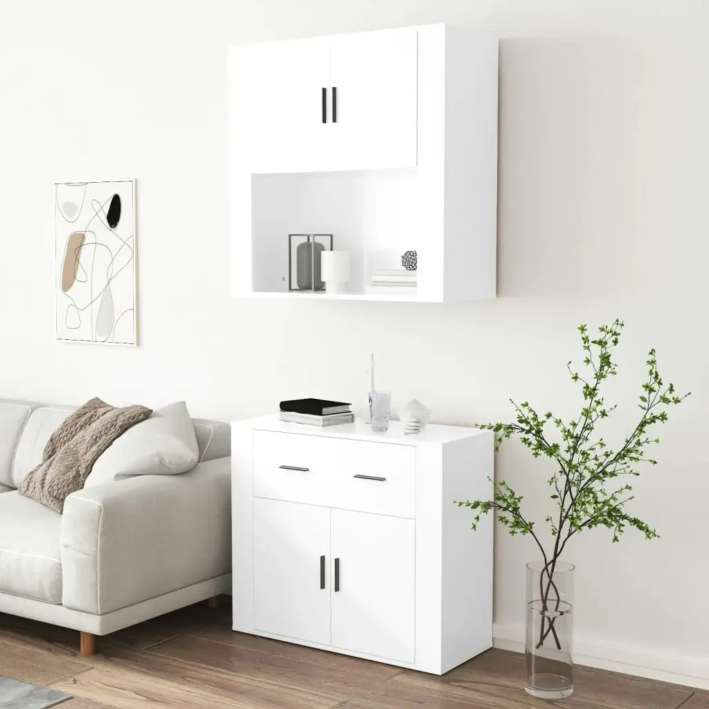 Highboard High Gloss White Engineered Wood 3185369