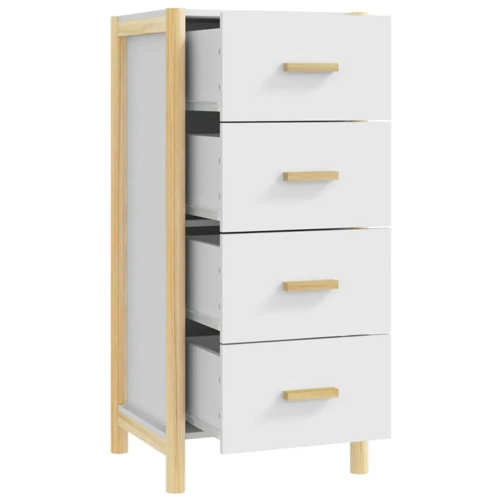 Highboard White 42x38x90 cm Engineered Wood 345681