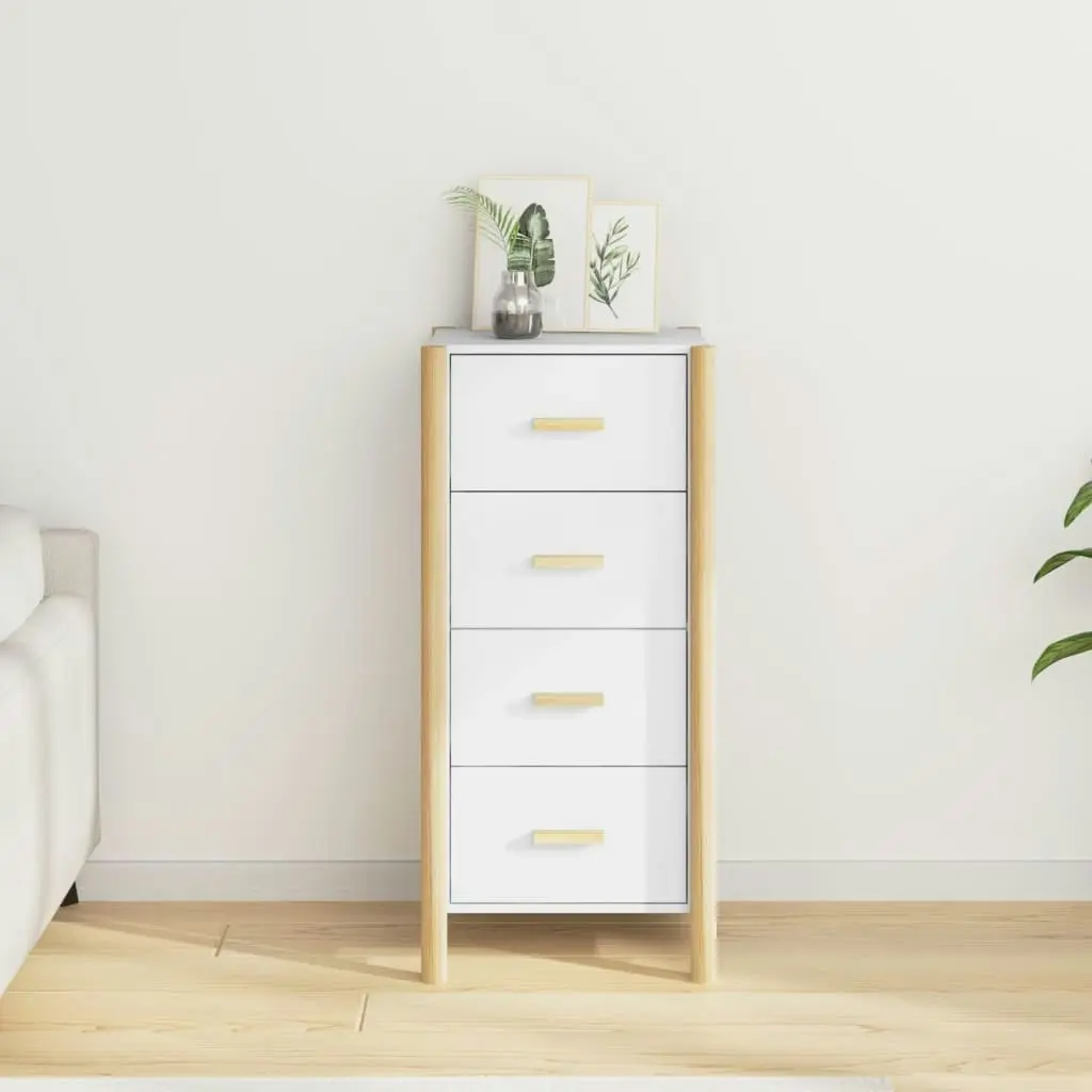 Highboard White 42x38x90 cm Engineered Wood 345681