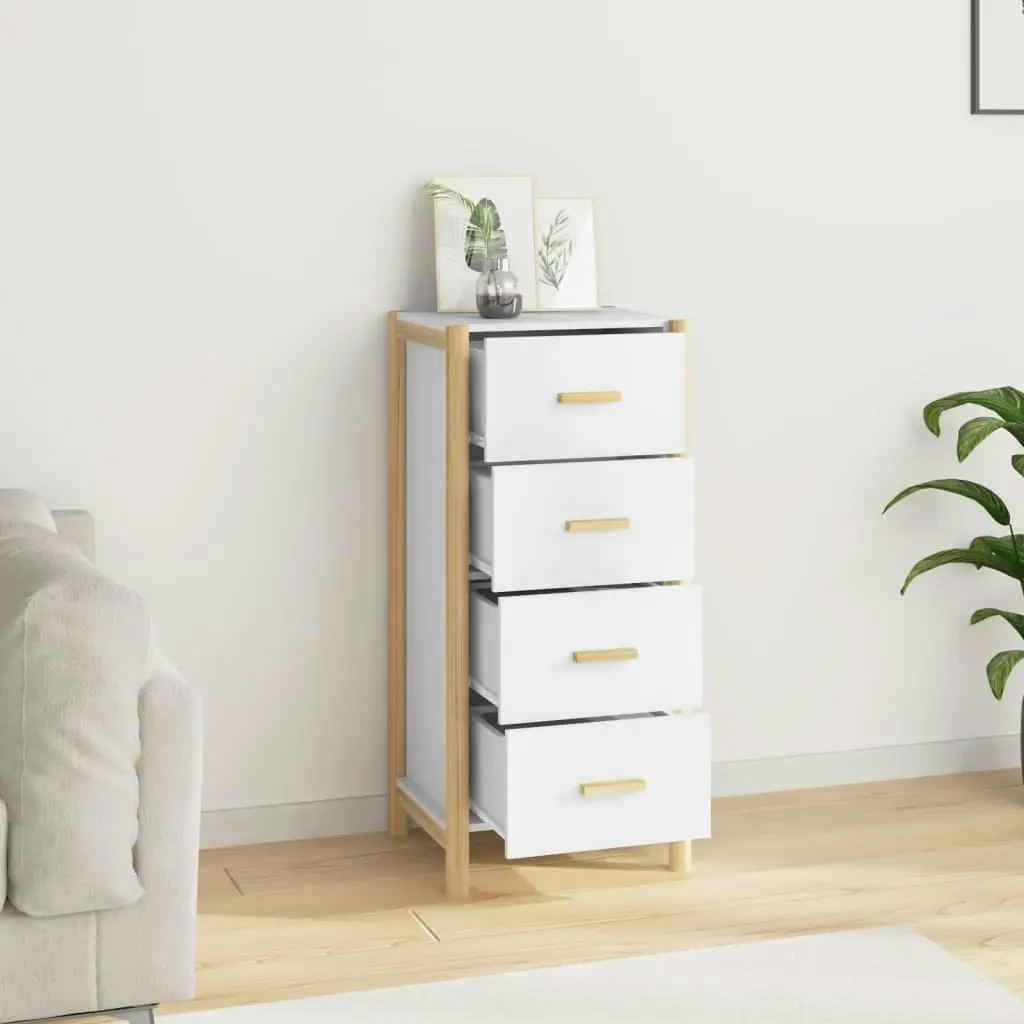 Highboard White 42x38x90 cm Engineered Wood 345681