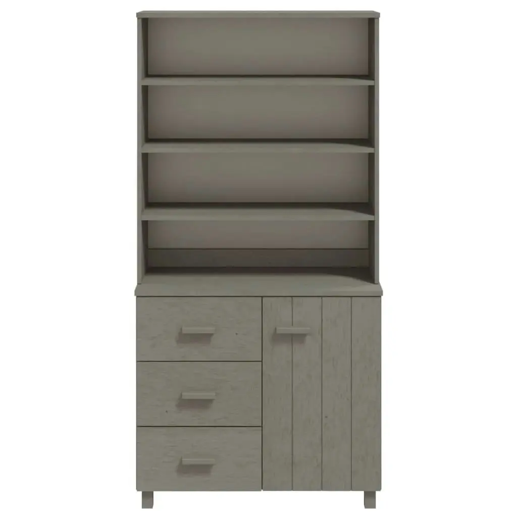 Highboard "HAMAR" Solid Wood Pine Light Grey 3100925