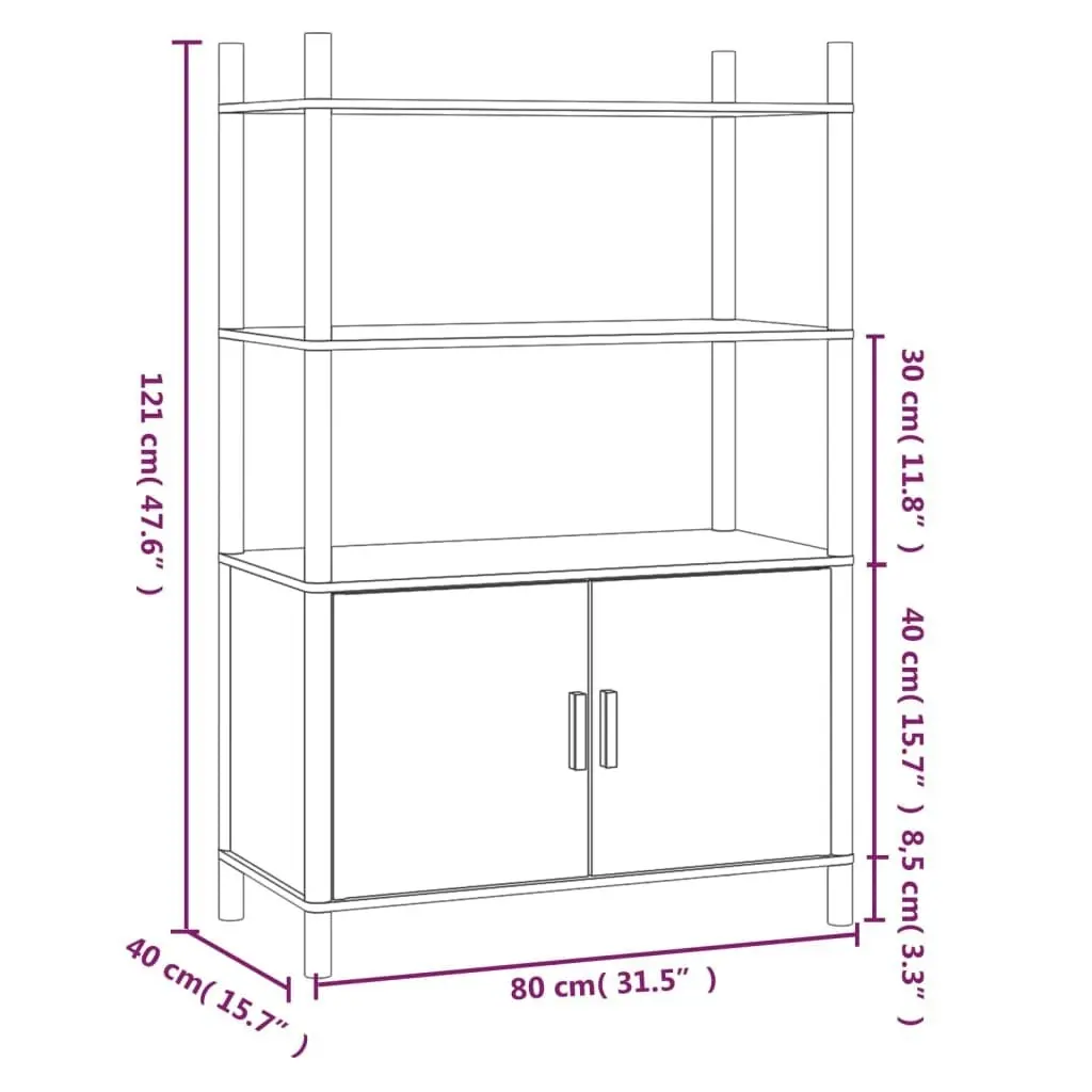 Highboard 80x40x121 cm Engineered Wood 345701