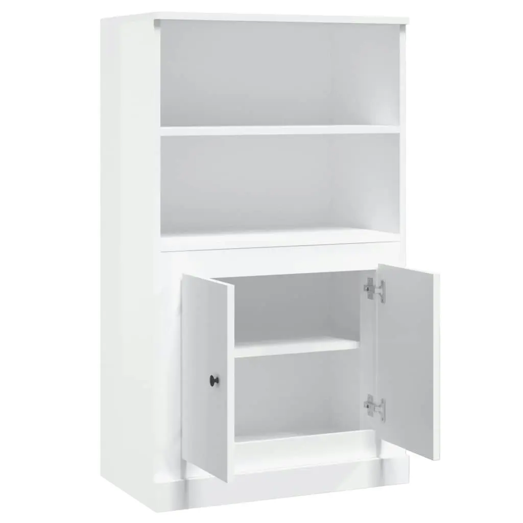 Highboard High Gloss White 60x35.5x103.5 cm Engineered Wood 816314