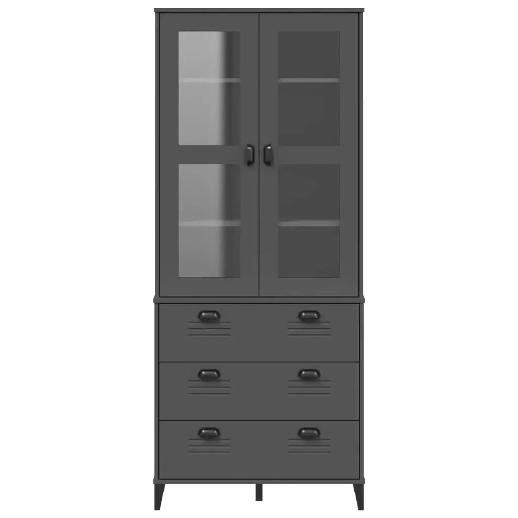 Highboard VIKEN Anthracite Grey 80x40x190 cm Solid Wood Pine 3207152