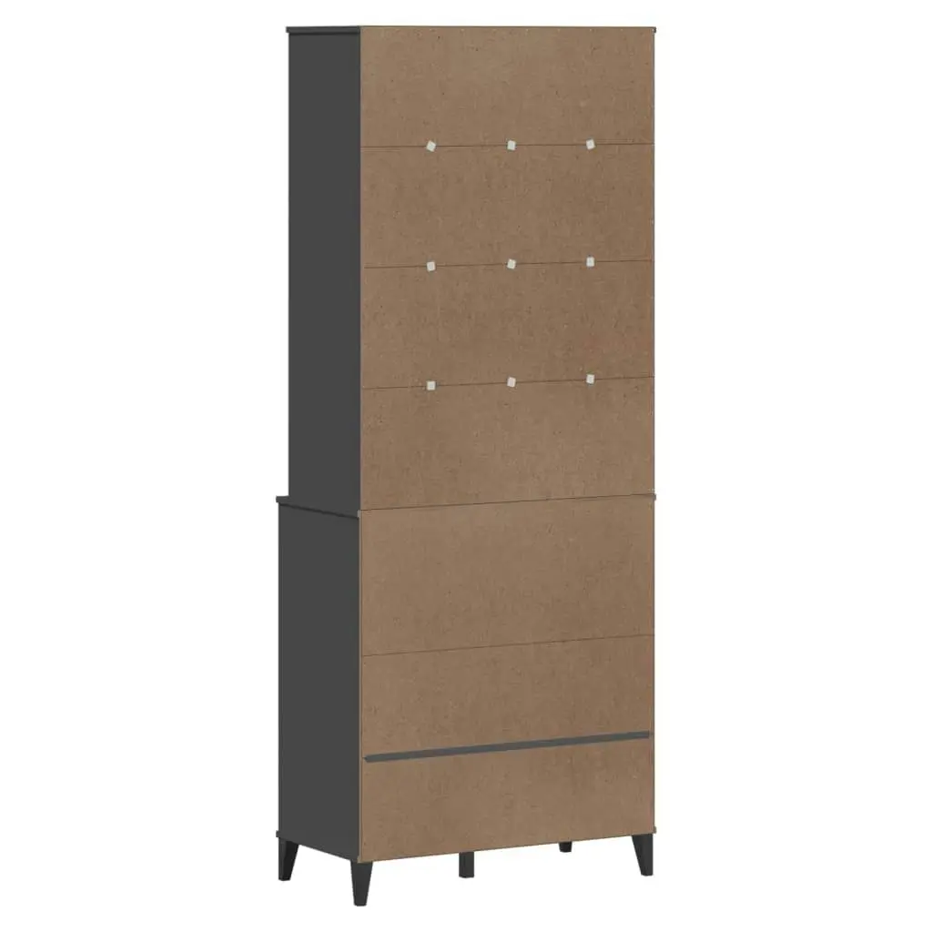 Highboard VIKEN Anthracite Grey 80x40x200 cm Solid Wood Pine 3207143