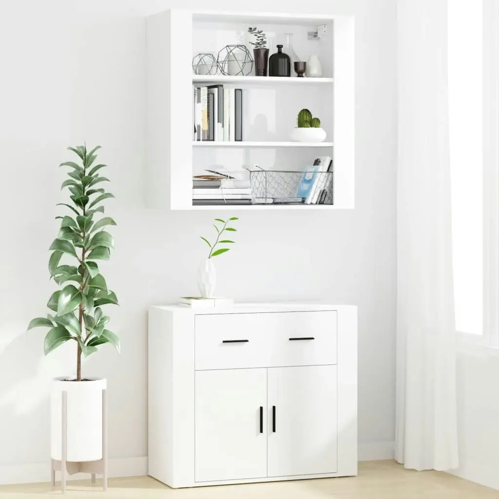 Highboard High Gloss White Engineered Wood 3185377