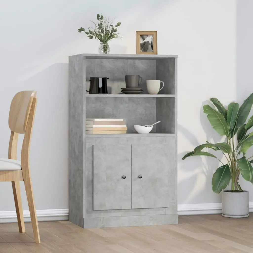 Highboard Concrete Grey 60x35.5x103.5 cm Engineered Wood 816316