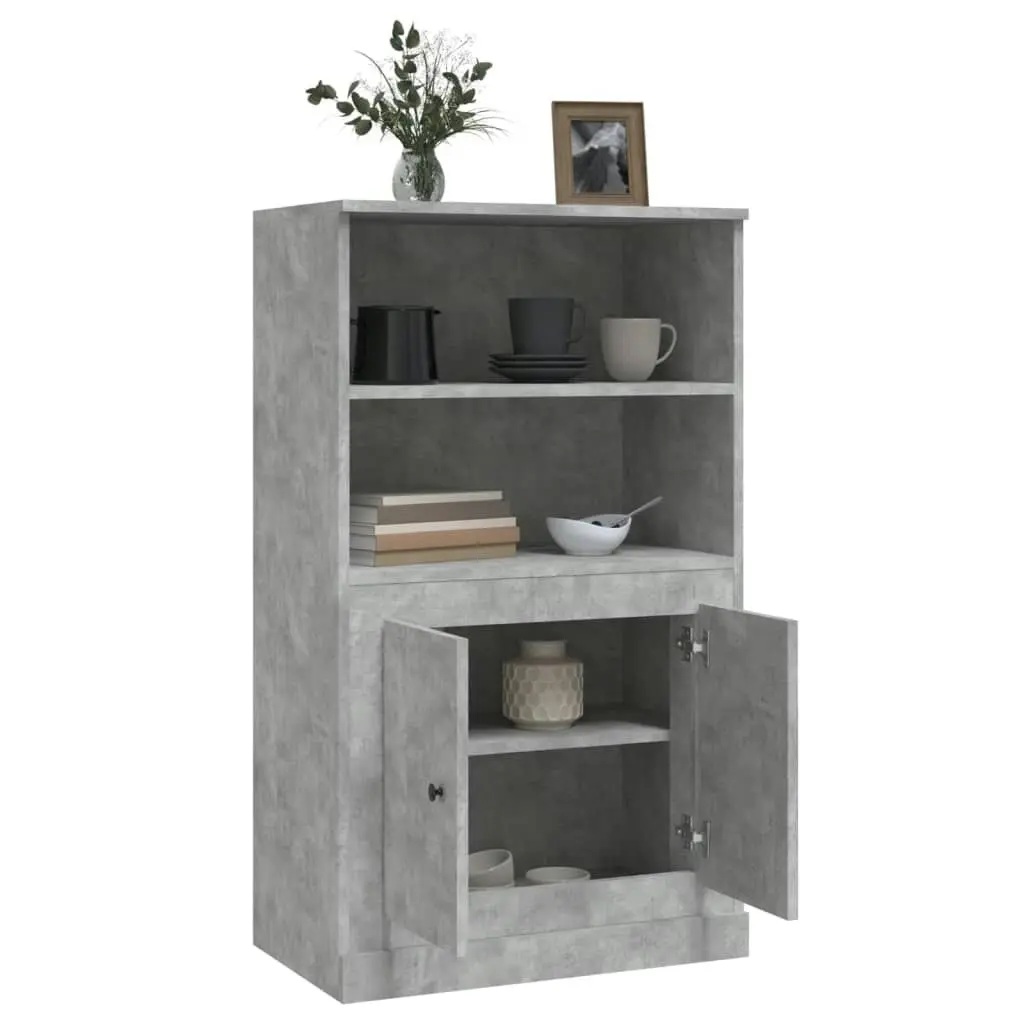 Highboard Concrete Grey 60x35.5x103.5 cm Engineered Wood 816316