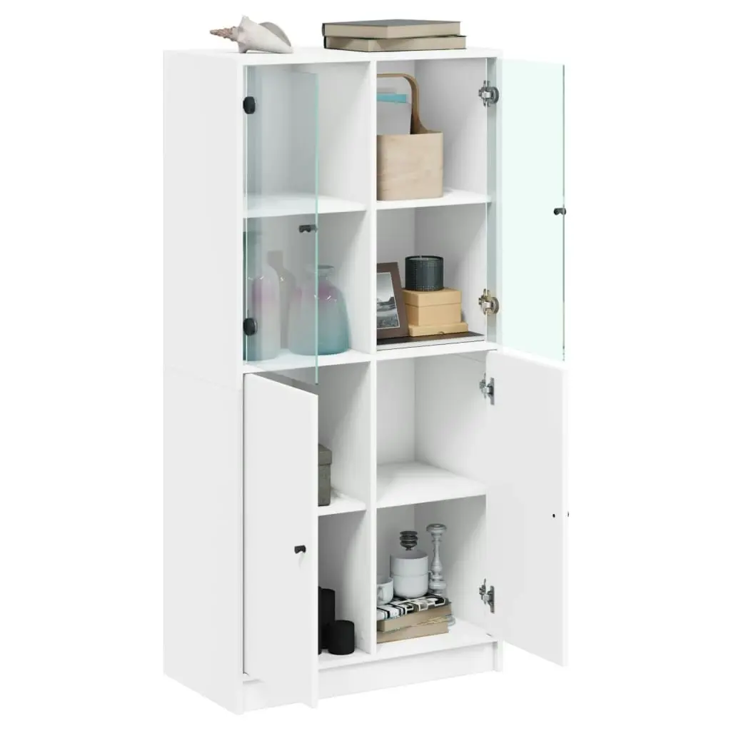 Highboard with Doors White 68x37x142 cm Engineered Wood 3295864