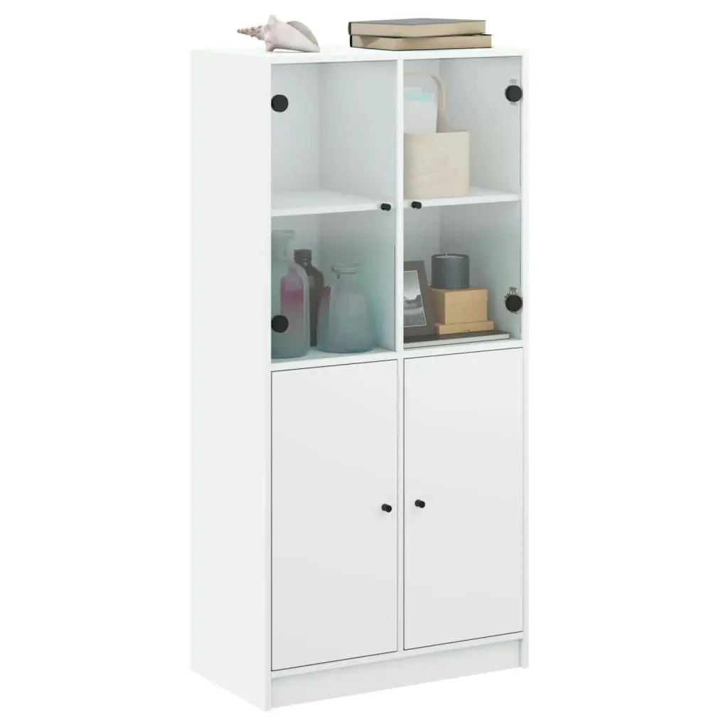 Highboard with Doors White 68x37x142 cm Engineered Wood 3295864