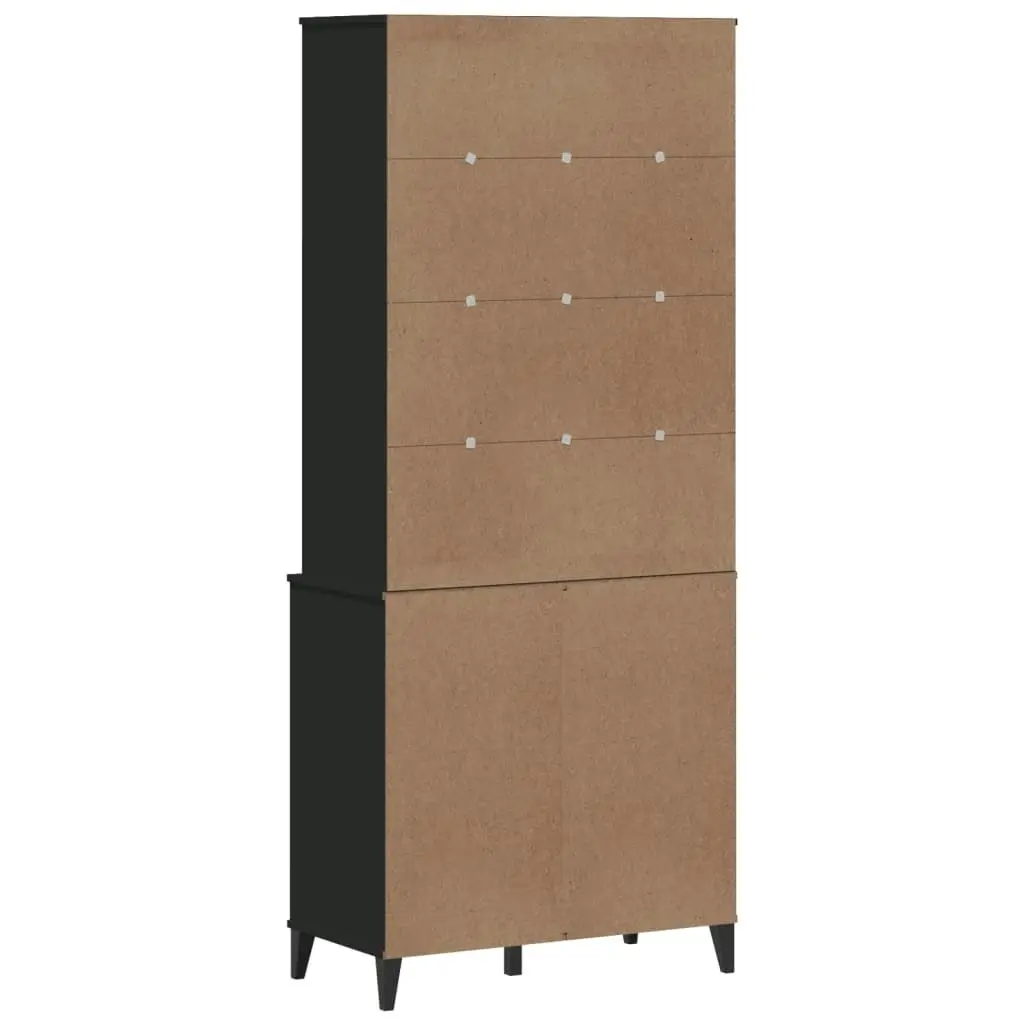 Highboard VIKEN Black 80x40x190 cm Solid Wood Pine 3207148