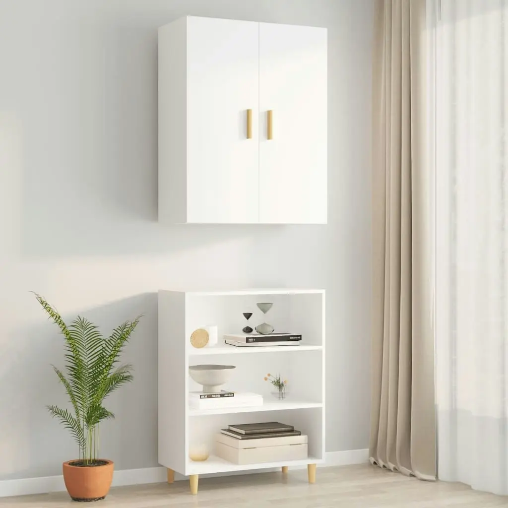 Hanging Wall Cabinet White 69.5x34x90 cm 812258