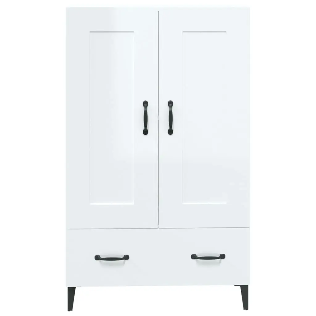 Highboard High Gloss White 70x31x115 cm Engineered Wood 812579