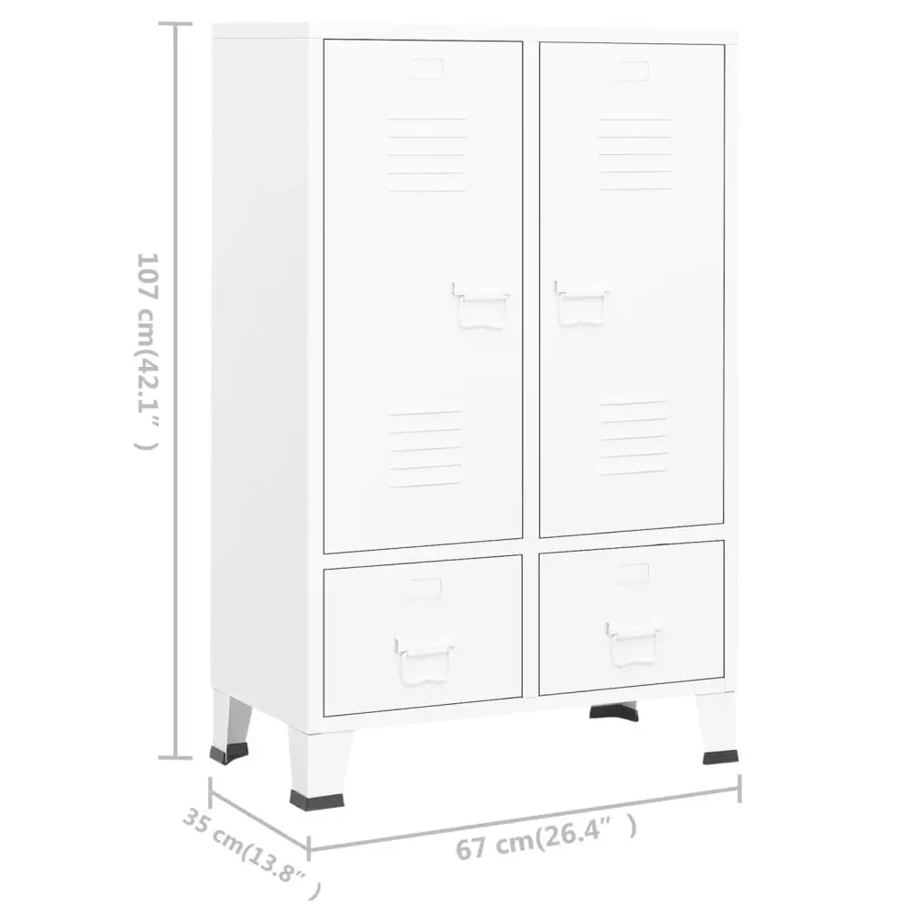 Industrial Wardrobe White 67x35x107 cm Steel 339611