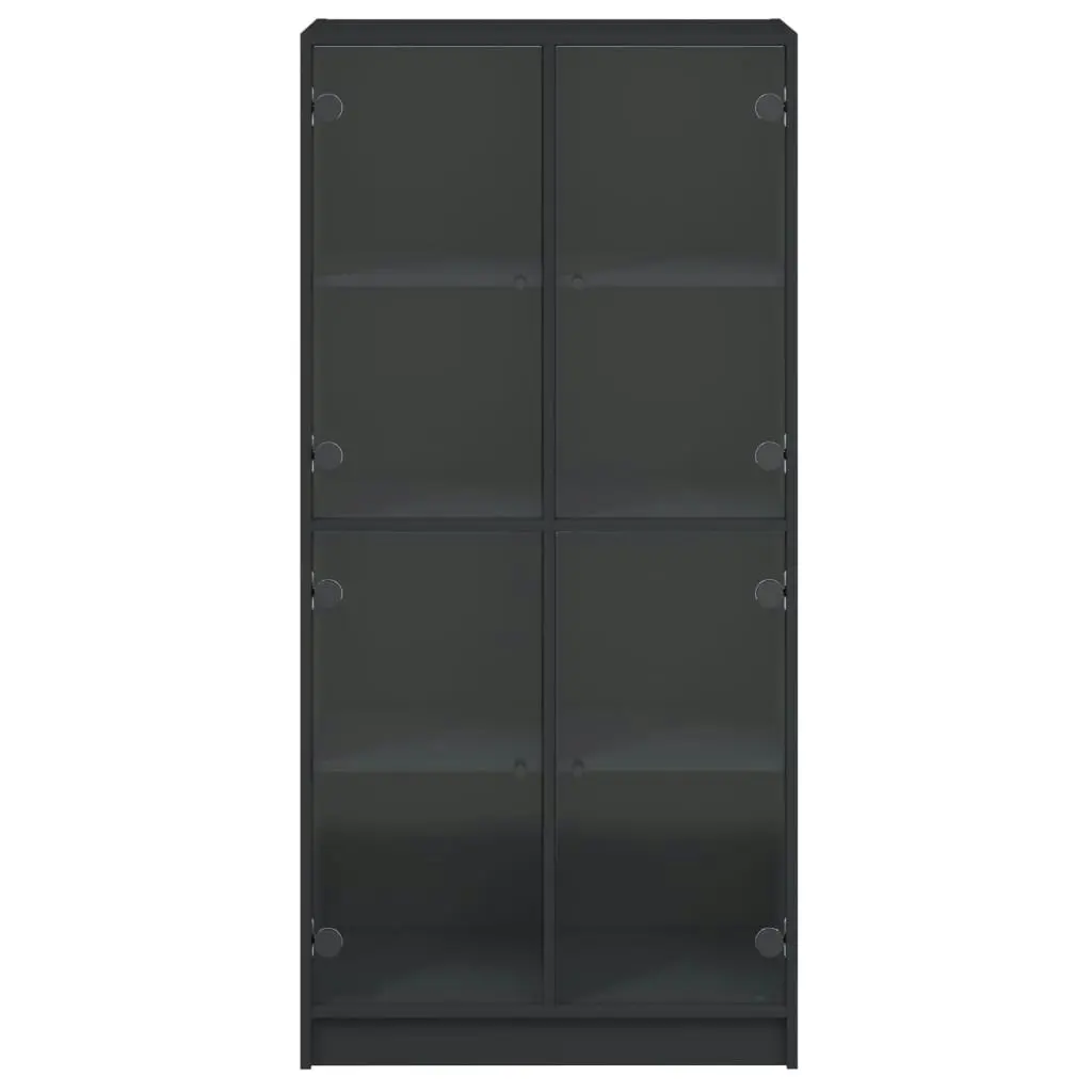 Highboard with Doors Black 68x37x142 cm Engineered Wood 3295858