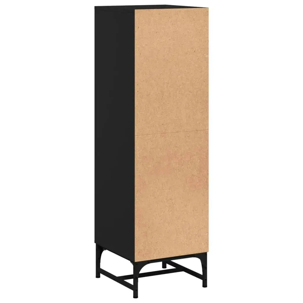 Highboard with Glass Doors Black 35x37x120 cm 836561