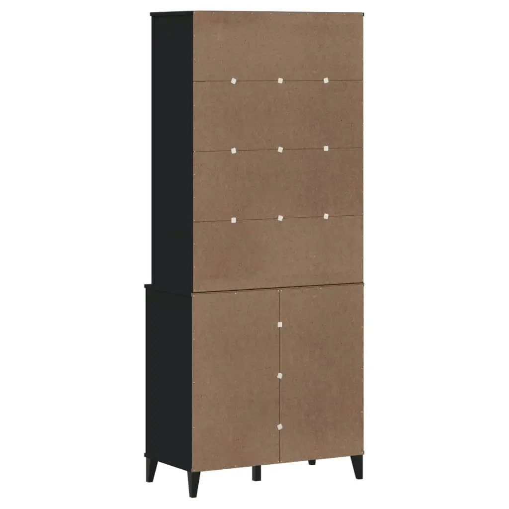 Highboard VIKEN Black 80x40x190 cm Solid Wood Pine 3207145