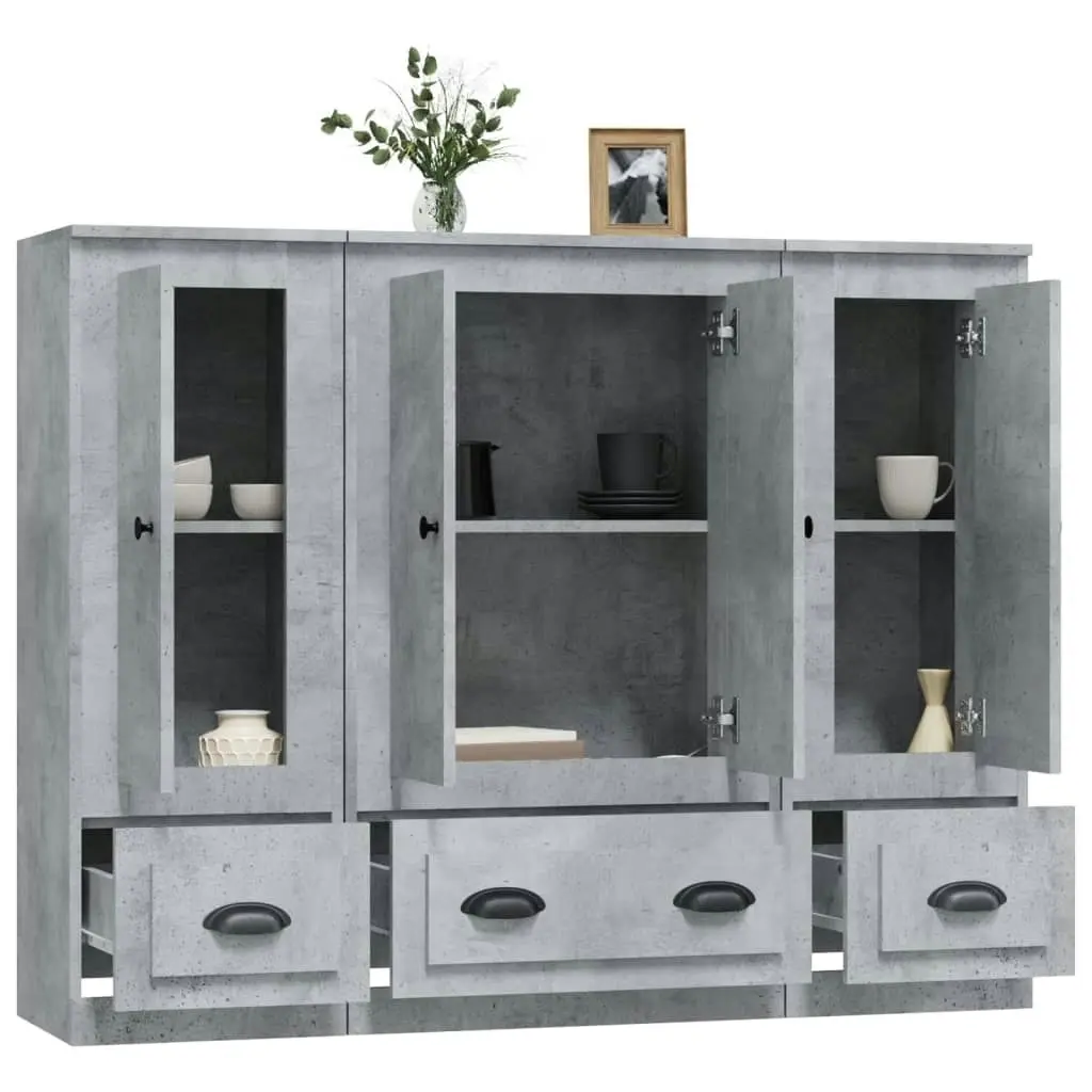 Highboards 3 pcs Concrete Grey Engineered Wood 3185299