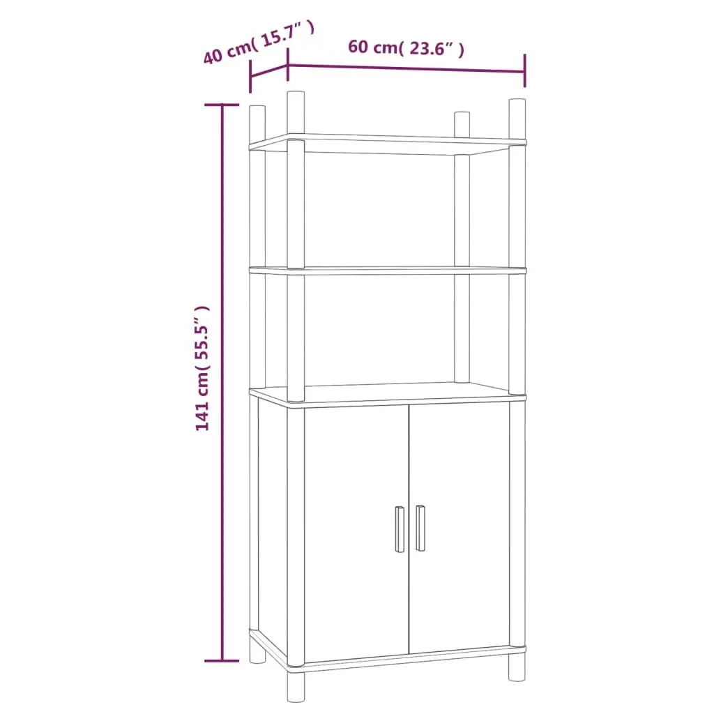 Highboard White 60x40x141 cm Engineered Wood 345693