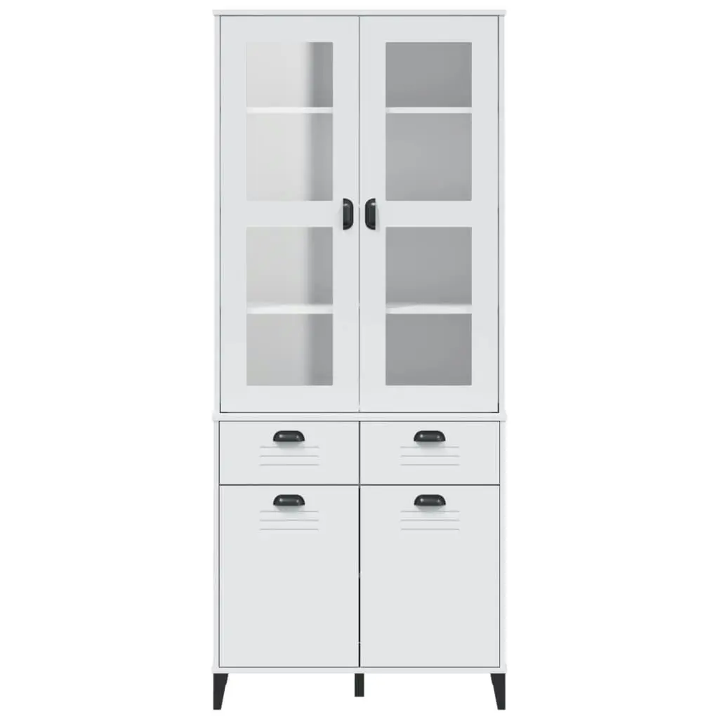 Highboard VIKEN White 80x40x190 cm Solid Wood Pine 3207147