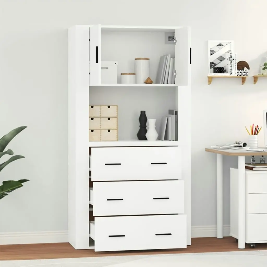 Highboard High Gloss White Engineered Wood 3185385