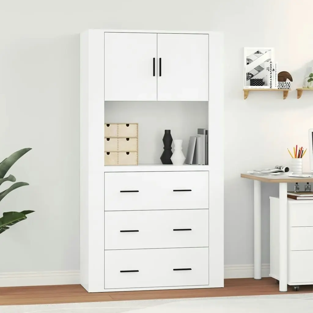 Highboard High Gloss White Engineered Wood 3185385