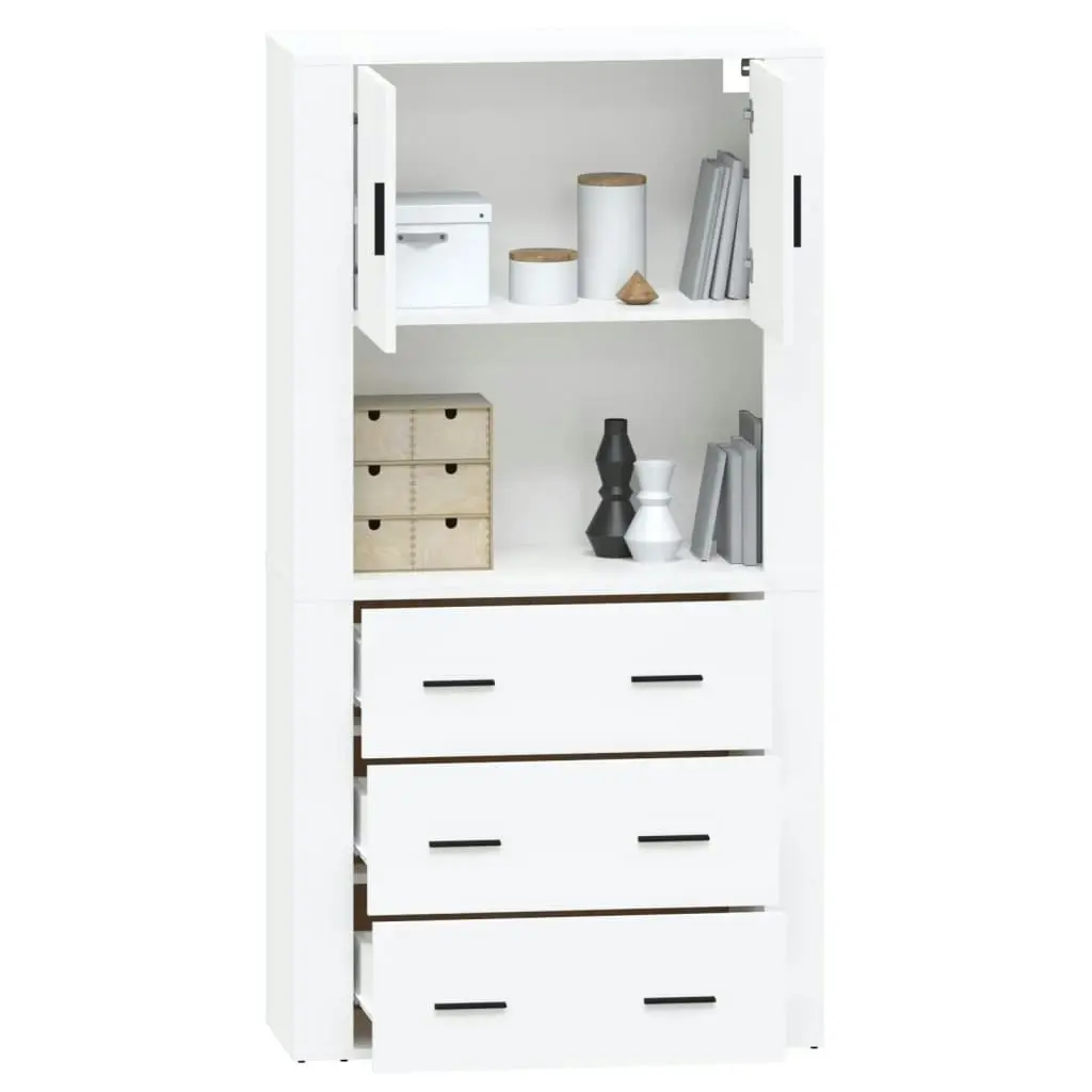 Highboard High Gloss White Engineered Wood 3185385