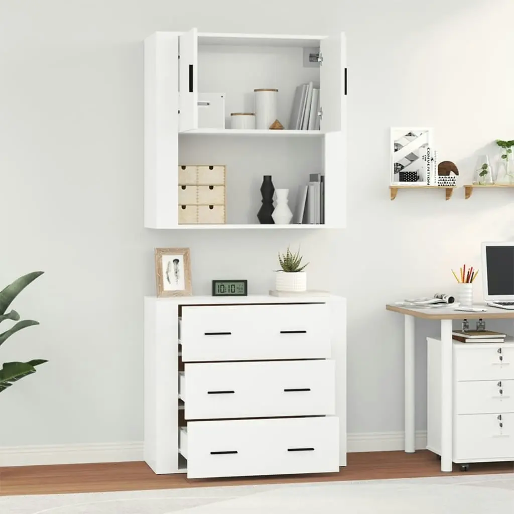 Highboard High Gloss White Engineered Wood 3185385