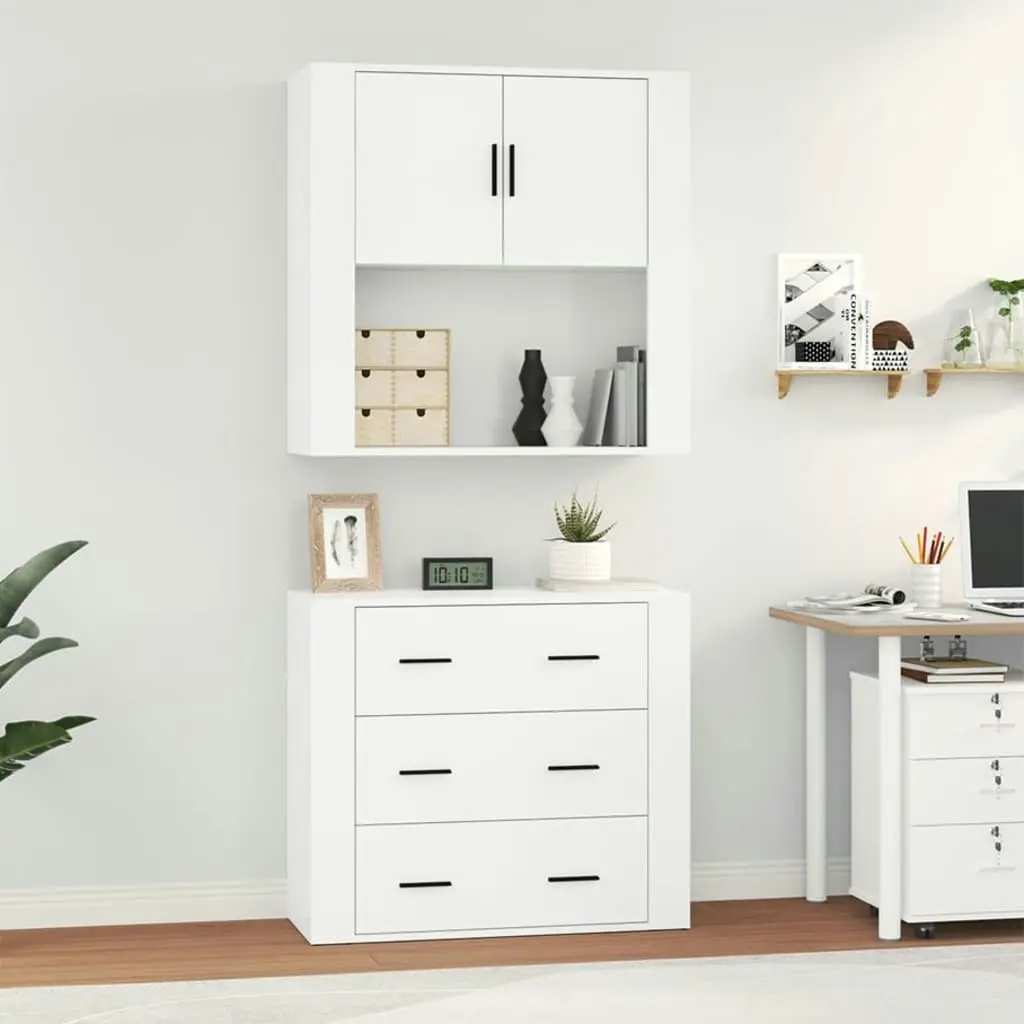 Highboard High Gloss White Engineered Wood 3185385